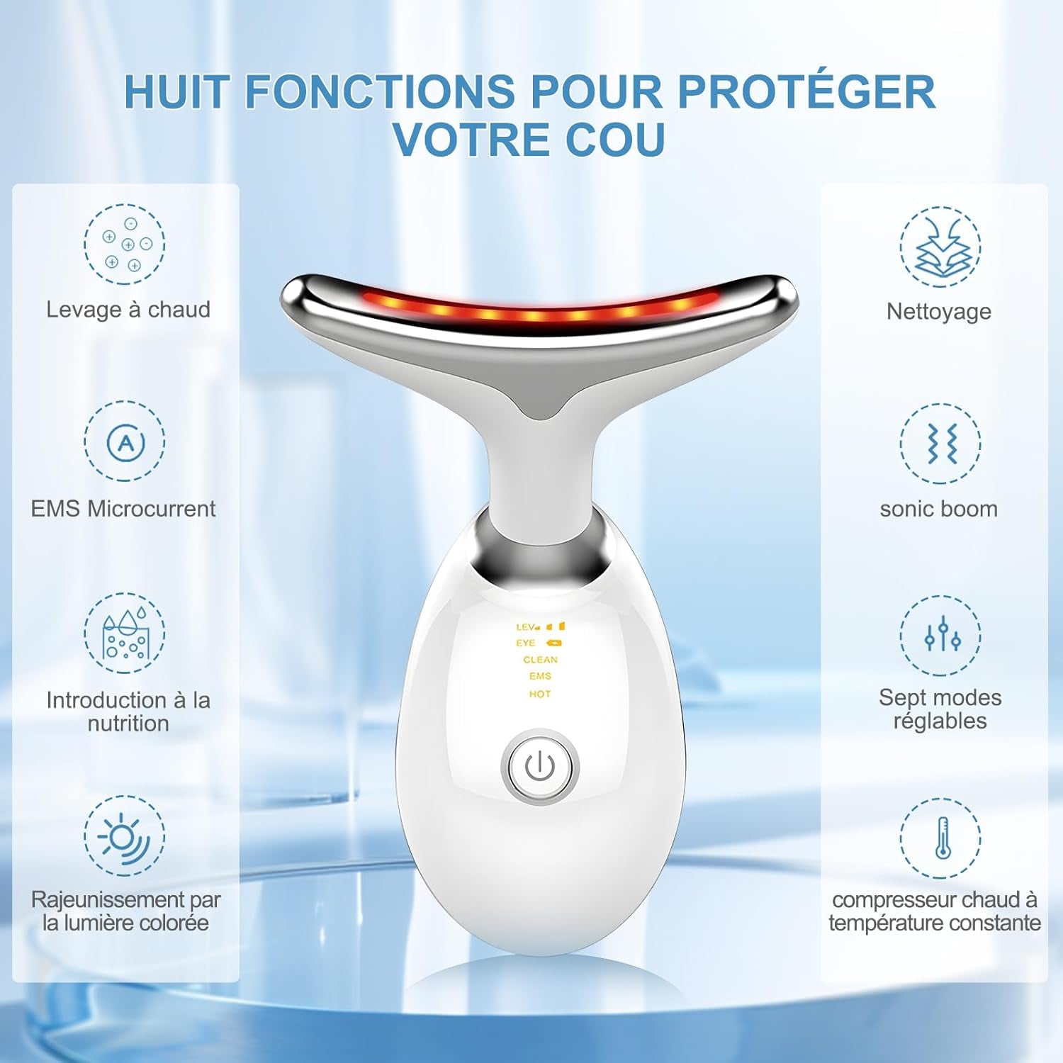 LuminaTech-Appareil de Beauté Anti-Rides Visage – LED et Technologie EMS